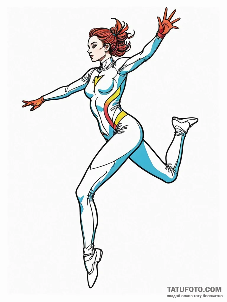A sketch of trinity in her iconic latex suit,... - эскиз тату (№1752684681_0, 16.07.2025 16:51) — Tatufoto.com