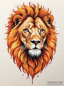 Tattoo sketch a majestic leo lion's face, wit... - эскиз тату (№1752684843_0, 16.07.2025 16:54) — Tatufoto.com