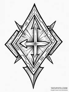 Tattoo design a single, sharp arrow pointing... - эскиз тату (№1752685414_0, 16.07.2025 17:03) — Tatufoto.com