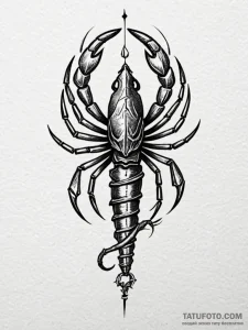 Scorpio, tattoo flash sheet design, on a clea... - эскиз тату (№1752686148_0, 16.07.2025 17:15) — Tatufoto.com