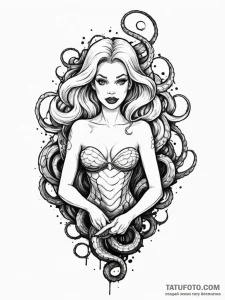 A neo-traditional tattoo of ursula from the l... - эскиз тату (№1752686231_0, 16.07.2025 17:17) — Tatufoto.com