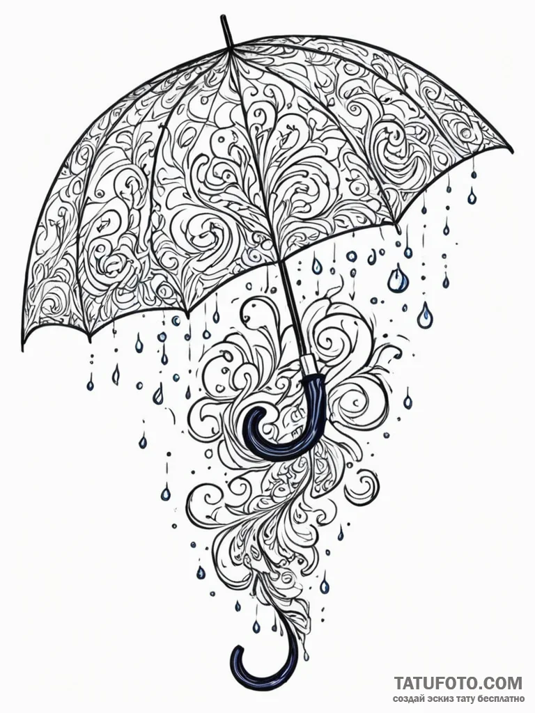 A sketch of number five from the umbrella aca... - эскиз тату (№1752687378_0, 16.07.2025 17:36) — Tatufoto.com