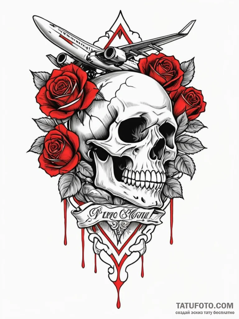 Airplane, tattoo sketch design, on a clean wh... - эскиз тату (№1752687787_0, 16.07.2025 17:43) — Tatufoto.com