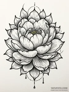 Tattoo design a blooming peony or lotus, larg... - эскиз тату (№1752687990_0, 16.07.2025 17:46) — Tatufoto.com