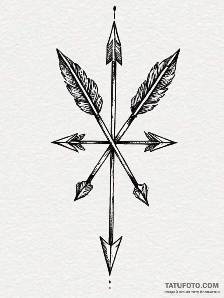 Tattoo design a pair of simple arrows, pointi... - эскиз тату (№1752688298_0, 16.07.2025 17:51) — Tatufoto.com