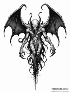 A sketch of the mind flayer, a giant, shadowy... - эскиз тату (№1752688844_0, 16.07.2025 18:00) — Tatufoto.com