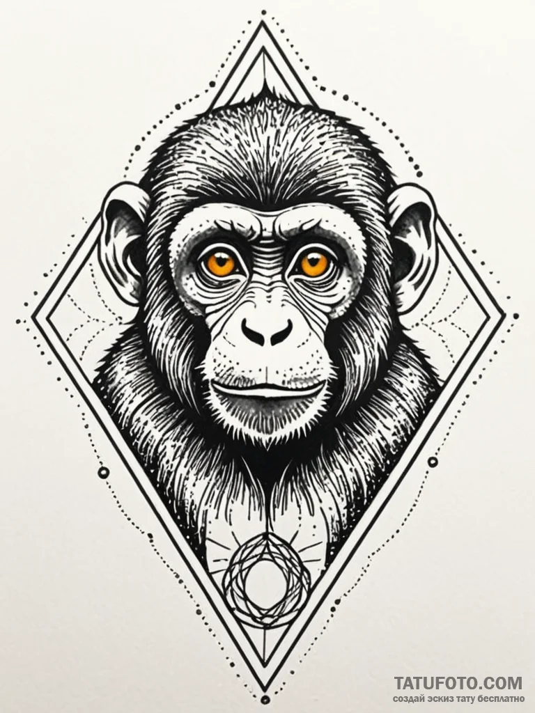 Monkey, tattoo flash sheet design, vibrant co... - эскиз тату (№1752689413_0, 16.07.2025 18:10) — Tatufoto.com