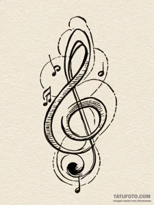 Tattoo sketch a musical note on one partner,... - эскиз тату (№1752689495_0, 16.07.2025 18:11) — Tatufoto.com