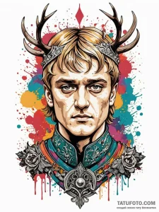 A trash polka portrait of joffrey baratheon,... - эскиз тату (№1752690312_0, 16.07.2025 18:25) — Tatufoto.com