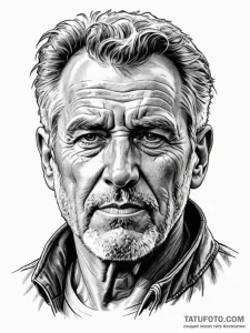 Graphic novel style portrait of a grizzled, o... - эскиз тату (№1752691290_0, 16.07.2025 18:41) — Tatufoto.com