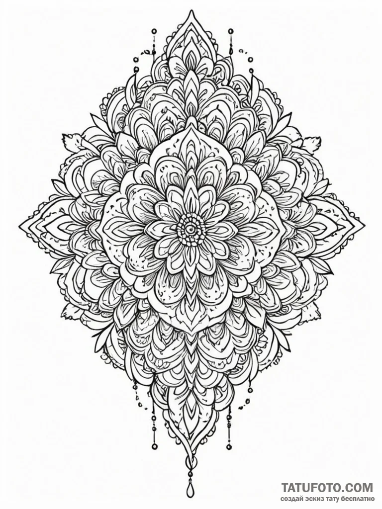 Tattoo sketch a delicate, intricate lace patt… — эскиз тату (№1752692422_0, 16.07.2025 19:00) — Tatufoto.com