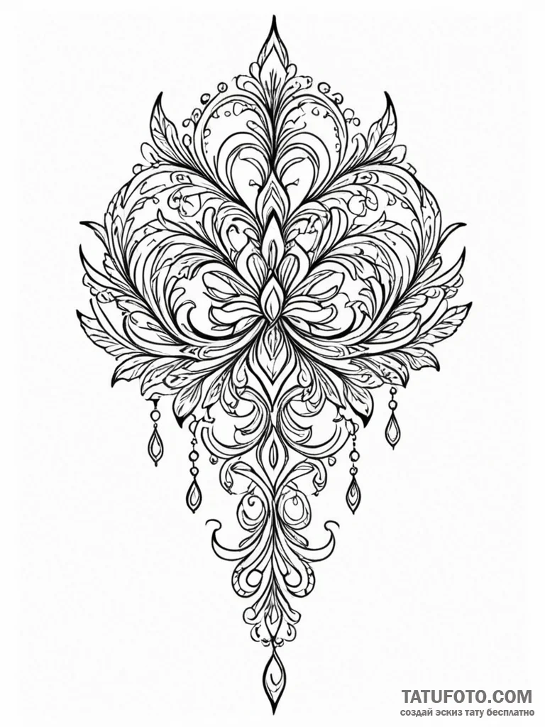 Tattoo design a small, elegant symbol behind... - эскиз тату (№1752692503_0, 16.07.2025 19:01) — Tatufoto.com