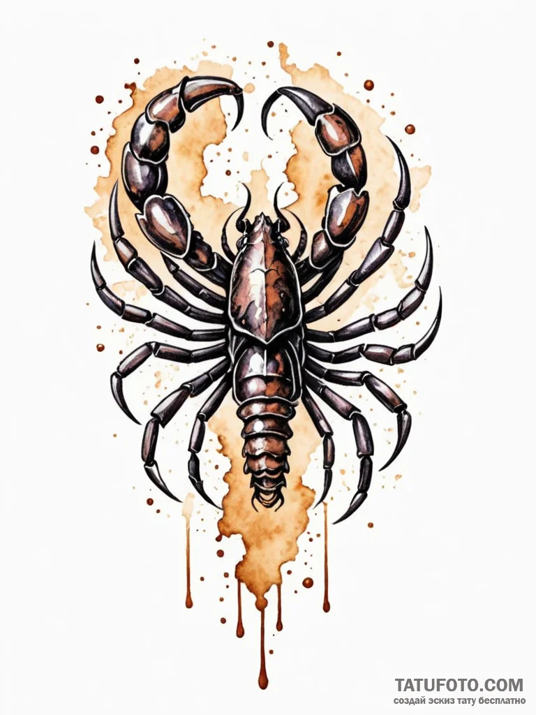 Tattoo design a scorpio scorpion with a singl... - эскиз тату (№1752694591_0, 16.07.2025 19:36) — Tatufoto.com