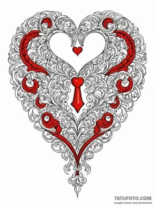 Tattoo sketch a heart with a keyhole, and a s... - эскиз тату (№1752695158_0, 16.07.2025 19:45) — Tatufoto.com