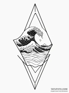 Tattoo sketch a minimalist geometric wave., c... - эскиз тату (№1752695241_0, 16.07.2025 19:47) — Tatufoto.com