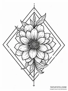 Square, artistic tattoo sketch, on a clean wh... - эскиз тату (№1752695321_0, 16.07.2025 19:48) — Tatufoto.com