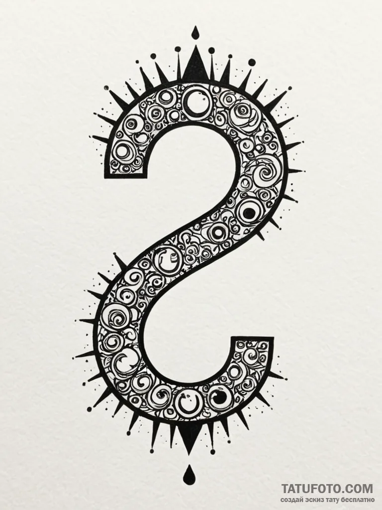 Tattoo sketch a floating question mark block... - эскиз тату (№1752695480_0, 16.07.2025 19:51) — Tatufoto.com