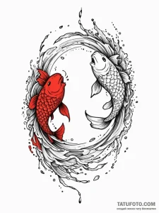 Tattoo design pisces fish dissolving into abs... - эскиз тату (№1752695640_0, 16.07.2025 19:54) — Tatufoto.com