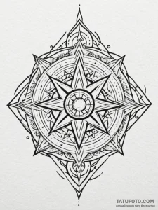 A geometric tattoo combining the kolovrat and... - эскиз тату (№1752697484_0, 16.07.2025 20:24) — Tatufoto.com
