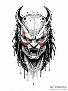 117. trash polka sketch of the predator's unm... - эскиз тату (№1752697564_0, 16.07.2025 20:26) — Tatufoto.com