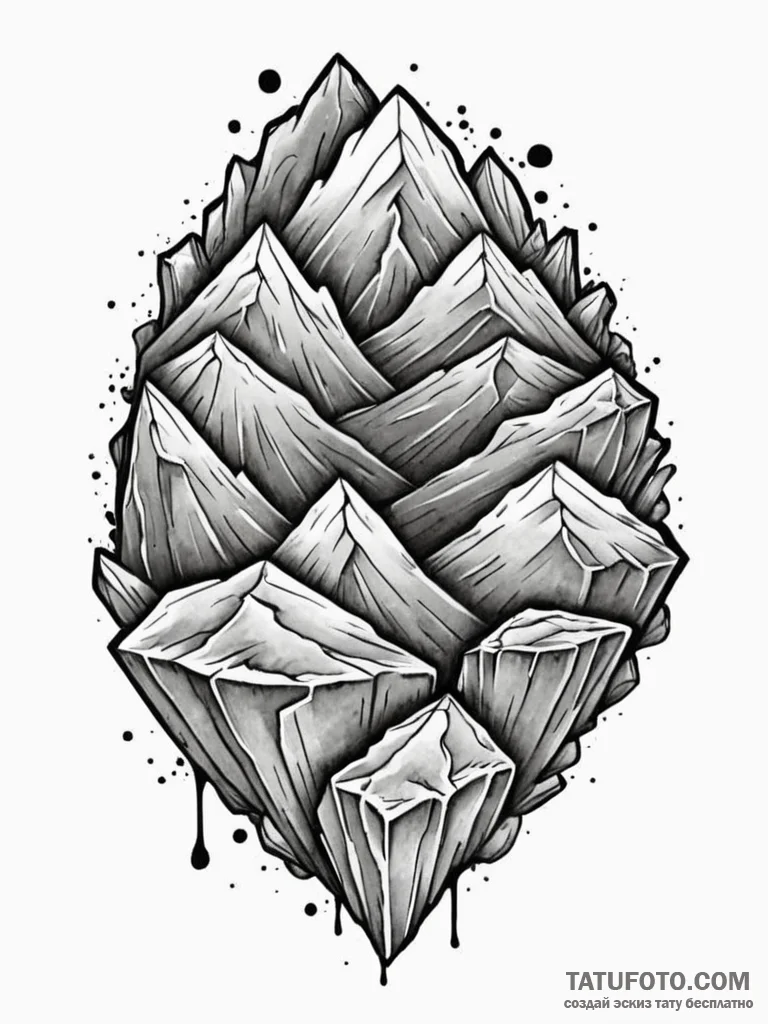 Tattoo design a heavy, textured rock surface,... - эскиз тату (№1752697724_0, 16.07.2025 20:28) — Tatufoto.com