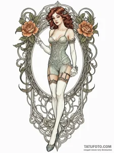 Stockings, artistic tattoo sketch, on a clean... - эскиз тату (№1752698284_0, 16.07.2025 20:38) — Tatufoto.com