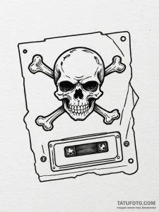 Tattoo design a floppy disk with a skull and... - эскиз тату (№1752698445_0, 16.07.2025 20:40) — Tatufoto.com