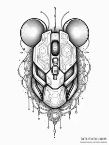 Tattoo sketch a gaming mouse with intricate f... - эскиз тату (№1752698803_0, 16.07.2025 20:46) — Tatufoto.com