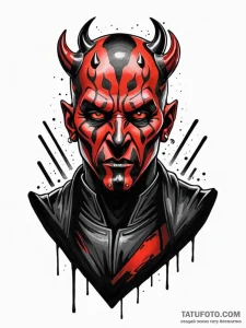 Graphic novel style portrait of a menacing da... - эскиз тату (№1752698957_0, 16.07.2025 20:49) — Tatufoto.com