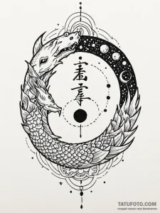 155. tattoo sketch: "gadat" rune with celesti... - эскиз тату (№1752699279_0, 16.07.2025 20:54) — Tatufoto.com
