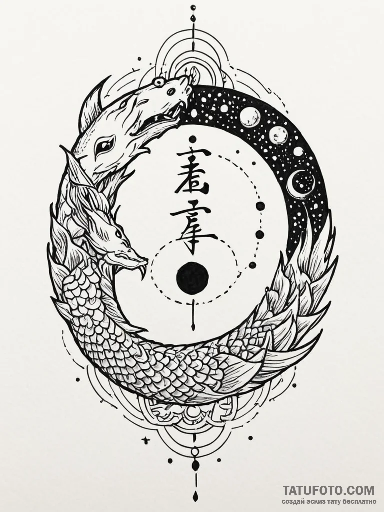 155. tattoo sketch: "gadat" rune with celesti... - эскиз тату (№1752699279_0, 16.07.2025 20:54) — Tatufoto.com