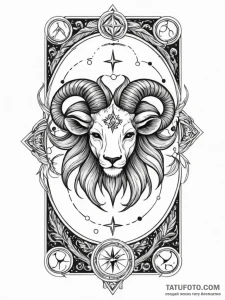 Tattoo sketch a zodiac glyph integrated into... - эскиз тату (№1752700442_0, 16.07.2025 21:14) — Tatufoto.com