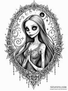 A watercolor sketch of sally, stitched togeth... - эскиз тату (№1752701222_0, 16.07.2025 21:27) — Tatufoto.com