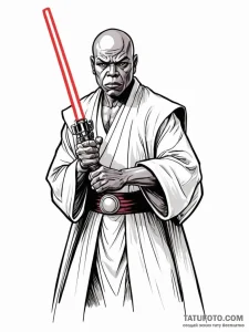 Graphic novel art of mace windu with his purp... - эскиз тату (№1752701532_0, 16.07.2025 21:32) — Tatufoto.com