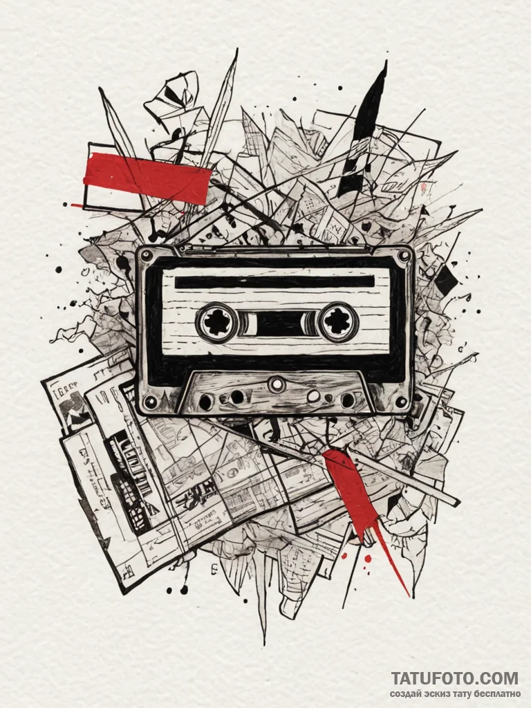 A minimalist tattoo of a huey lewis and the n… — эскиз тату (№1752701610_0, 16.07.2025 21:33) — Tatufoto.com