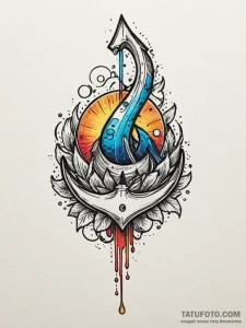 Hook, tattoo flash sheet design, vibrant colo... - эскиз тату (№1752701998_0, 16.07.2025 21:39) — Tatufoto.com