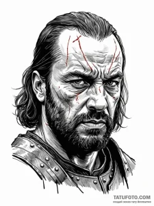 A graphic novel portrait of sandor "the hound... - эскиз тату (№1752702777_0, 16.07.2025 21:52) — Tatufoto.com
