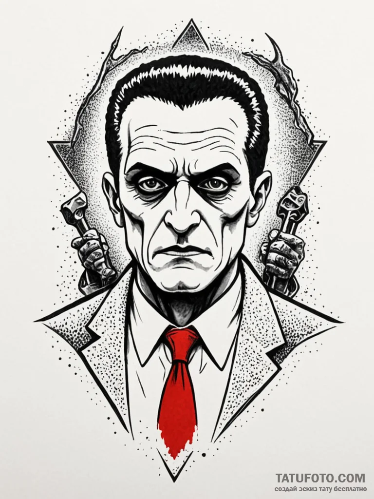 классические хорроры (universal monsters, ham... - эскиз тату (№1752702855_0, 16.07.2025 21:54) — Tatufoto.com