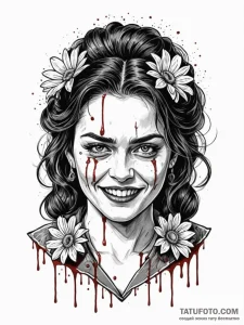A sketch of daisy domergue from the hateful e... - эскиз тату (№1752703090_0, 16.07.2025 21:58) — Tatufoto.com