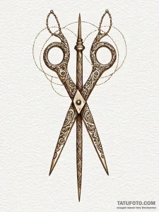 A minimalist tattoo of a single golden scisso... - эскиз тату (№1752703796_0, 16.07.2025 22:09) — Tatufoto.com
