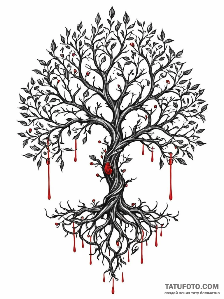 Tattoo sketch 'skill tree' with branching lin... - эскиз тату (№1752703953_0, 16.07.2025 22:12) — Tatufoto.com