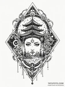 A trash polka tattoo of sukuna's domain expan... - эскиз тату (№1752704031_0, 16.07.2025 22:13) — Tatufoto.com