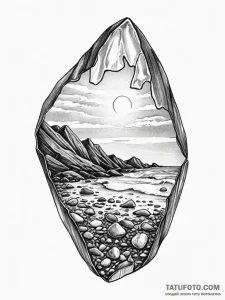 A close-up of a piece of sea glass, worn smoo... - эскиз тату (№1752705049_0, 16.07.2025 22:30) — Tatufoto.com