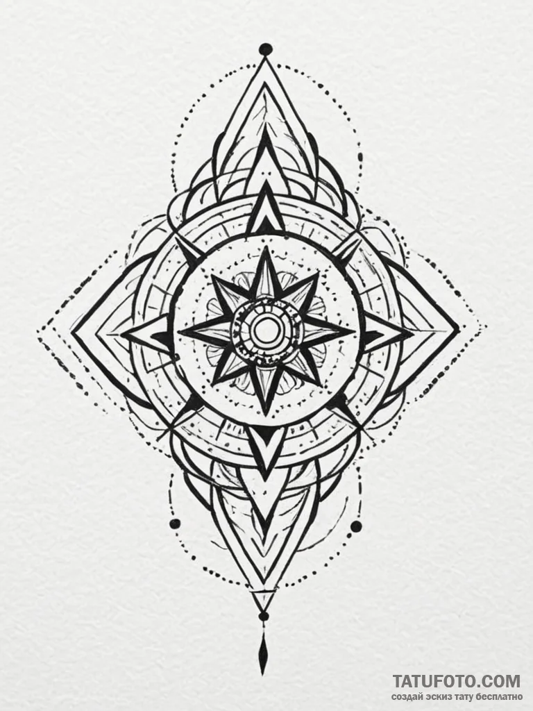 Tattoo design: geometric tattoo of dazhbog's... - эскиз тату (№1752705442_0, 16.07.2025 22:37) — Tatufoto.com