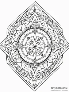 118. tattoo sketch: "oud" rune as a central e... - эскиз тату (№1752705835_0, 16.07.2025 22:43) — Tatufoto.com