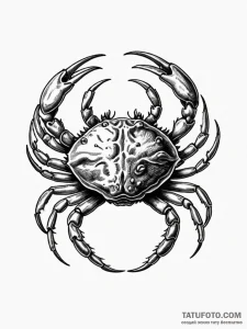 Cancer (animal/sign), tattoo line art, on a c... - эскиз тату (№1752705915_0, 16.07.2025 22:45) — Tatufoto.com