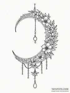 Tattoo sketch: an elegant lunitsa (crescent m... - эскиз тату (№1752706467_0, 16.07.2025 22:54) — Tatufoto.com