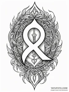 74. tattoo design: a minimalist "raduga" rune... - эскиз тату (№1752706938_0, 16.07.2025 23:02) — Tatufoto.com