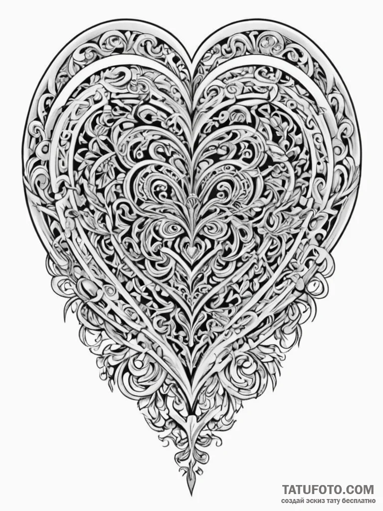 Tattoo sketch a delicate heart that is also a... - эскиз тату (№1752707094_0, 16.07.2025 23:04) — Tatufoto.com