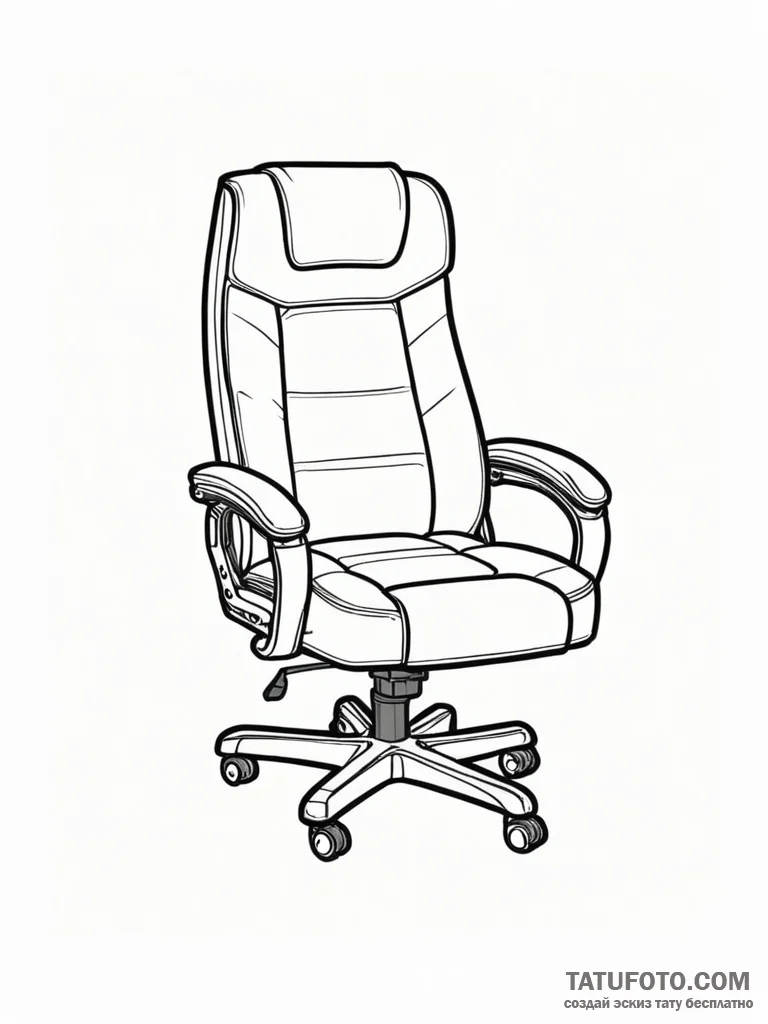 Tattoo design a gaming chair armrest with a s... - эскиз тату (№1752707254_0, 16.07.2025 23:07) — Tatufoto.com